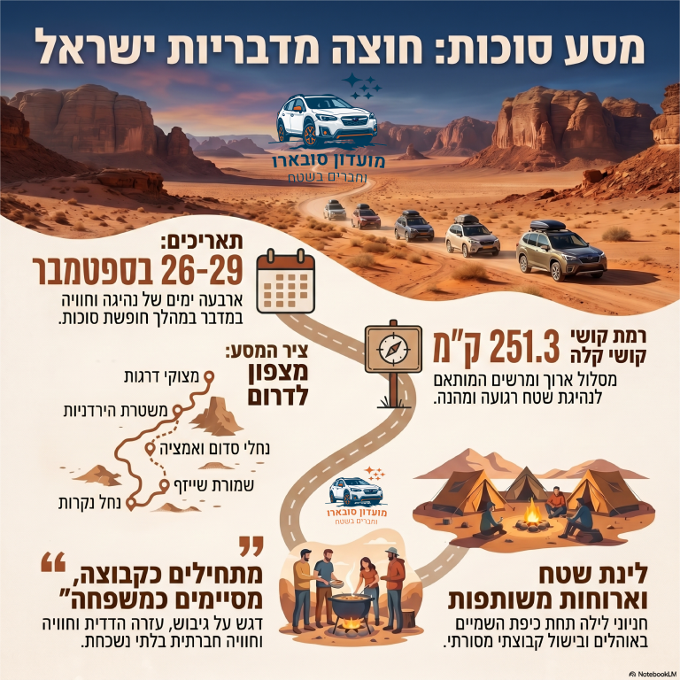 מסע "חוצה מדבריות ישראל" בסוכות